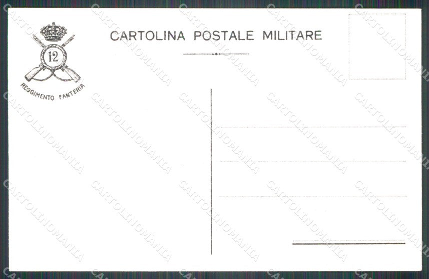 Militari 12º Reggimento Fanteria Brigata Casale cartolina XF0041 – retro