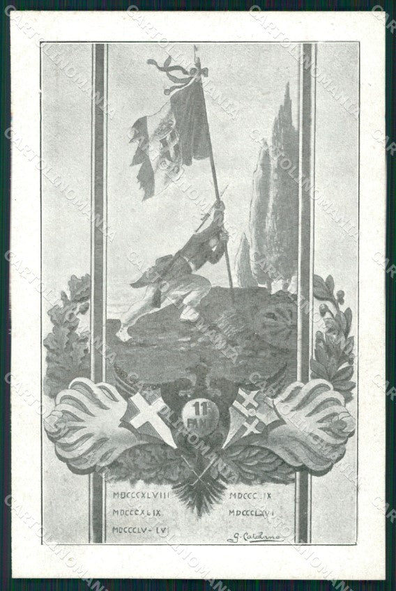 Militari 12º Reggimento Fanteria Catalano cartolina XF0042 – fronte