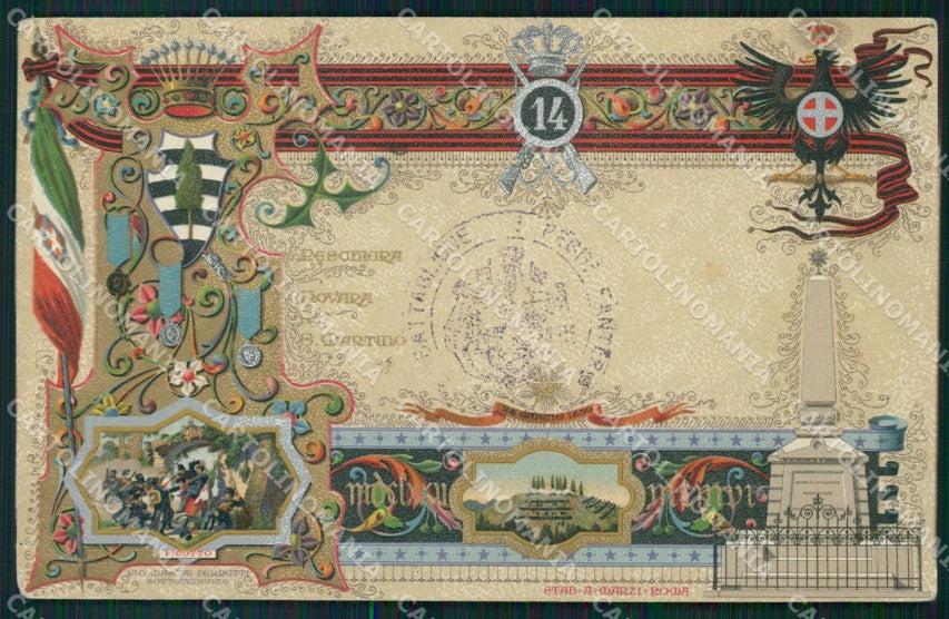 Militari 14º Reggimento Fanteria cartolina XF0048 – fronte