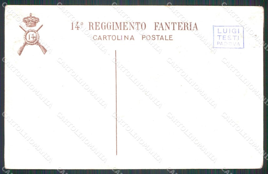 Militari 14º Reggimento Fanteria cartolina XF0048 – retro