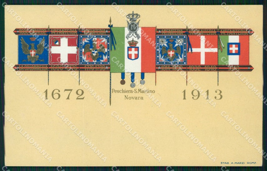Militari 14º Reggimento Fanteria Peschiera San Martino Novara cartolina XF0049 – fronte