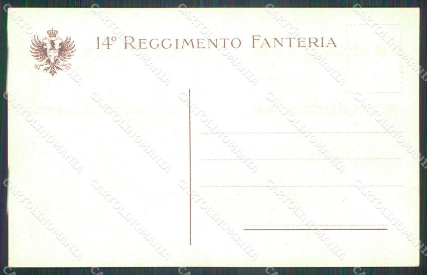 Militari 14º Reggimento Fanteria Peschiera San Martino Novara cartolina XF0049 – retro