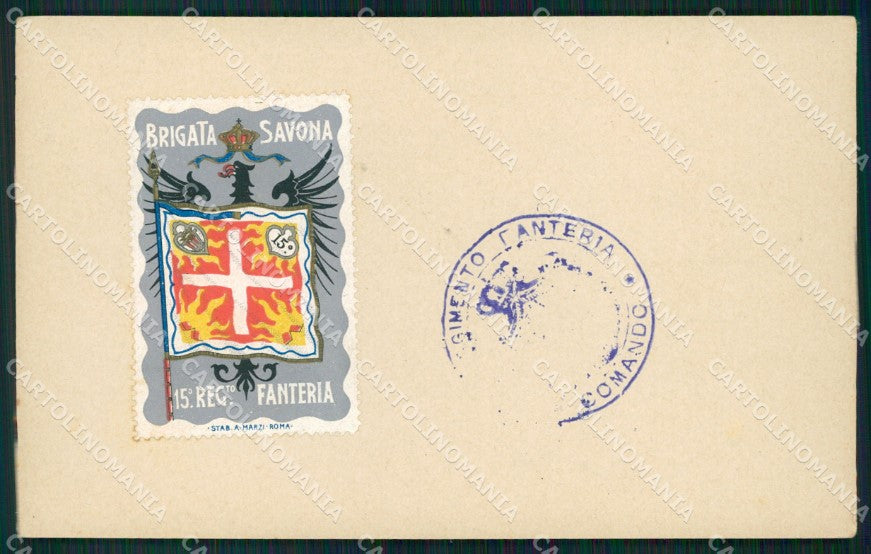 Militari 15º Reggimento Fanteria Brigata Savona cartolina XF0052 – fronte