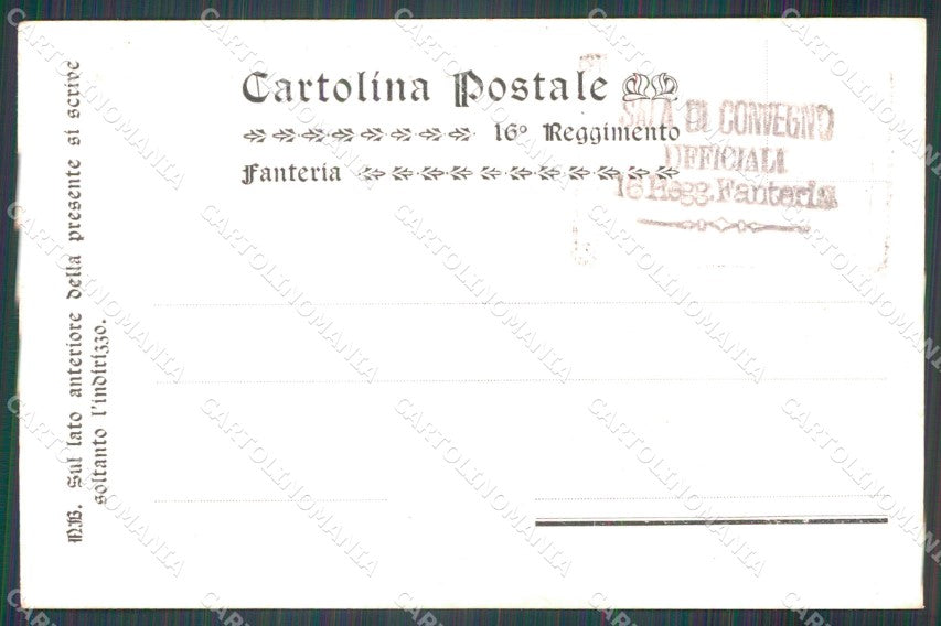 Militari 16º Reggimento Fanteria Palestro cartolina XF0058 – retro