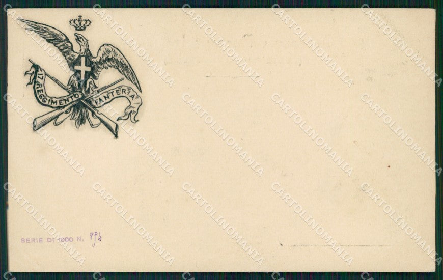 Militari 17º Reggimento Fanteria cartolina XF0061 – fronte