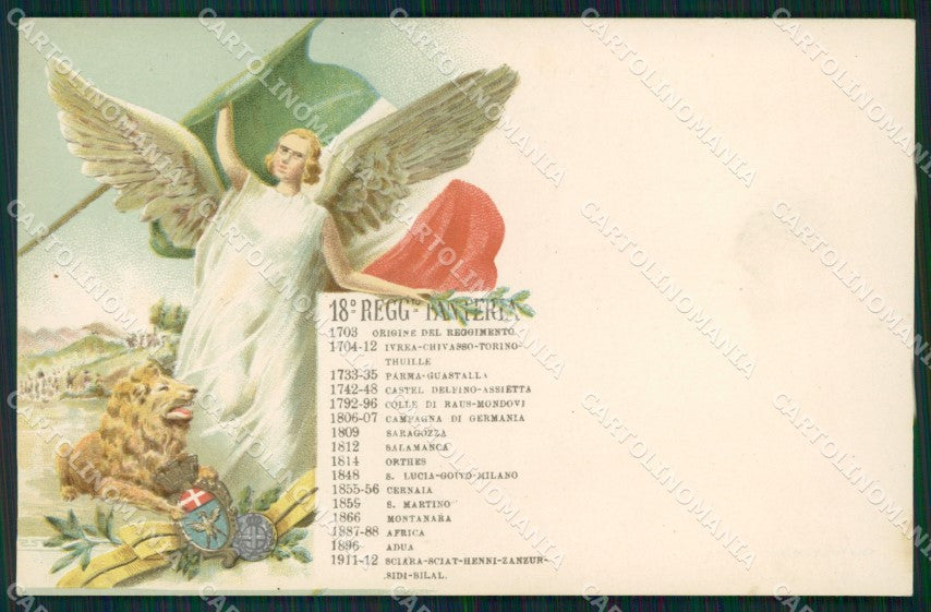 Militari 18º Reggimento Fanteria Ivrea cartolina XF0066 – fronte