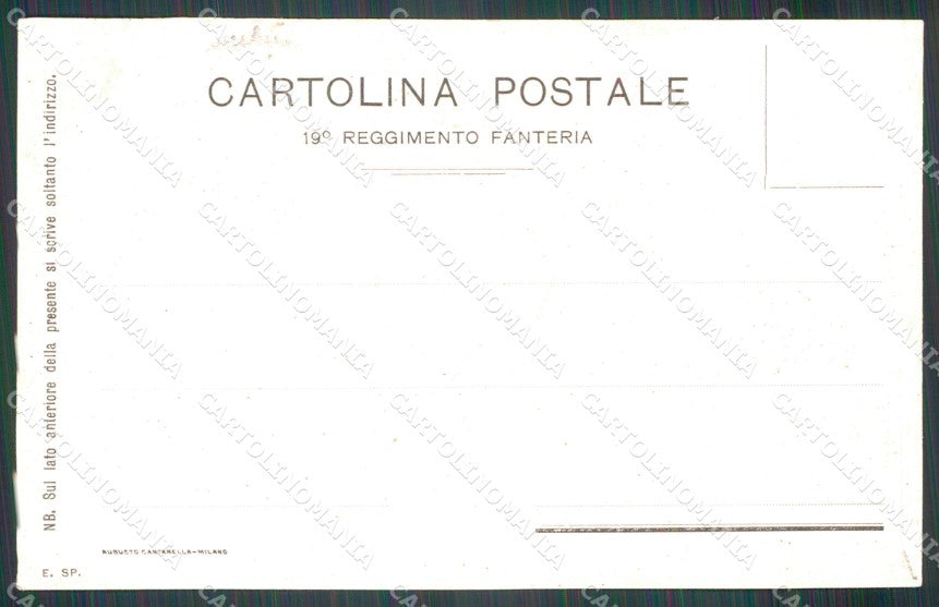 Militari 19º Reggimento Fanteria Villafranca Pernisa Porta Pia cartolina XF0068 – retro