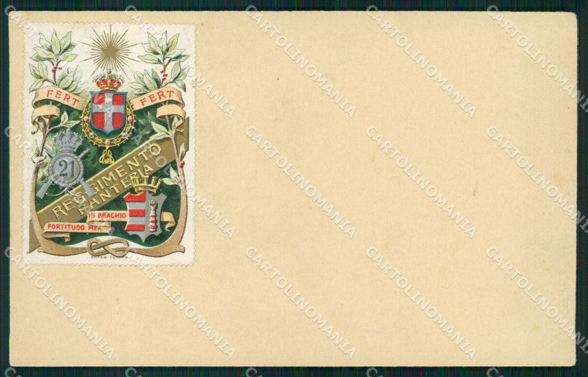 Militari 21º Reggimento Fanteria cartolina XF0075 – fronte