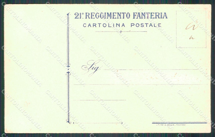 Militari 21º Reggimento Fanteria cartolina XF0075 – retro