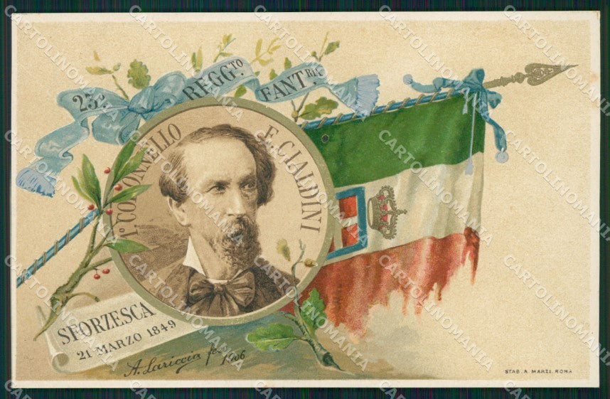 Militari 23º Regg Fanteria Colonnello Cialdini Brigata Como cartolina XF0077 – fronte