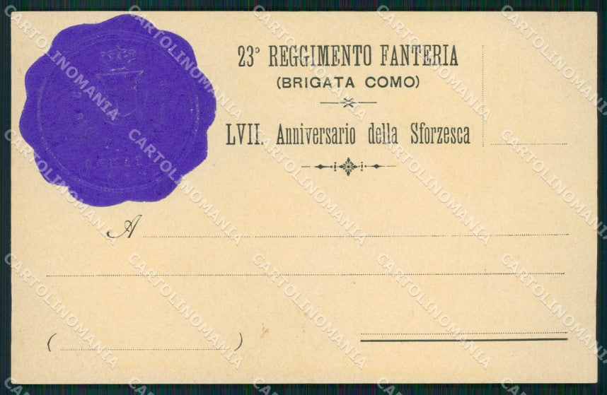 Militari 23º Reggimento Fanteria Brigata Como cartolina XF0078 – fronte