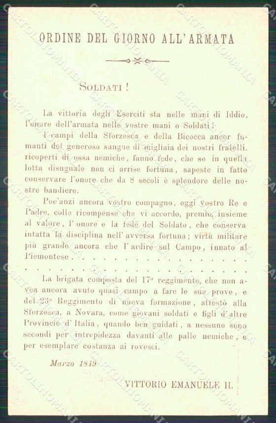 Militari 23º Reggimento Fanteria Brigata Como cartolina XF0078 – retro