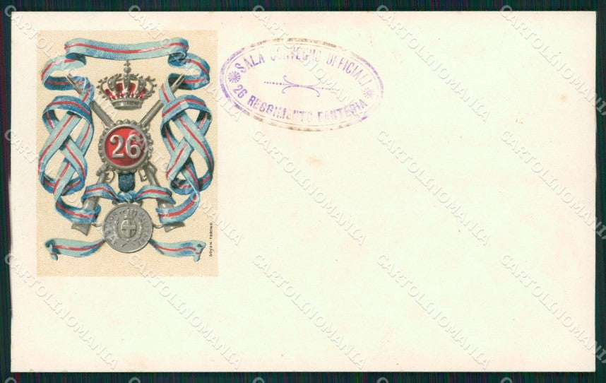Militari 26º Reggimento Fanteria cartolina XF0090 – fronte