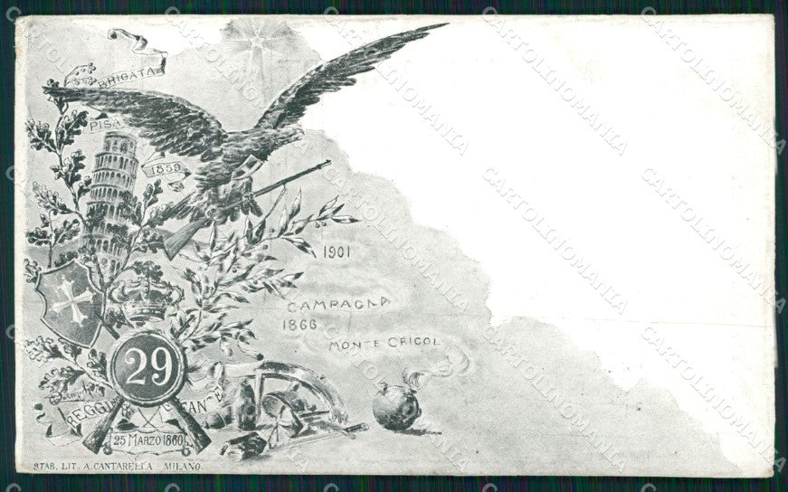 Militari 29º Reggimento Fanteria Brigata Pisa cartolina XF0095 – fronte
