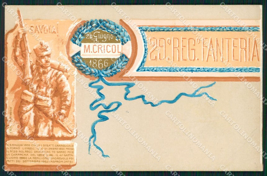 Militari 29º Reggimento Fanteria Castelnuovo Garda Monte Cricol cartolina XF0096 – fronte