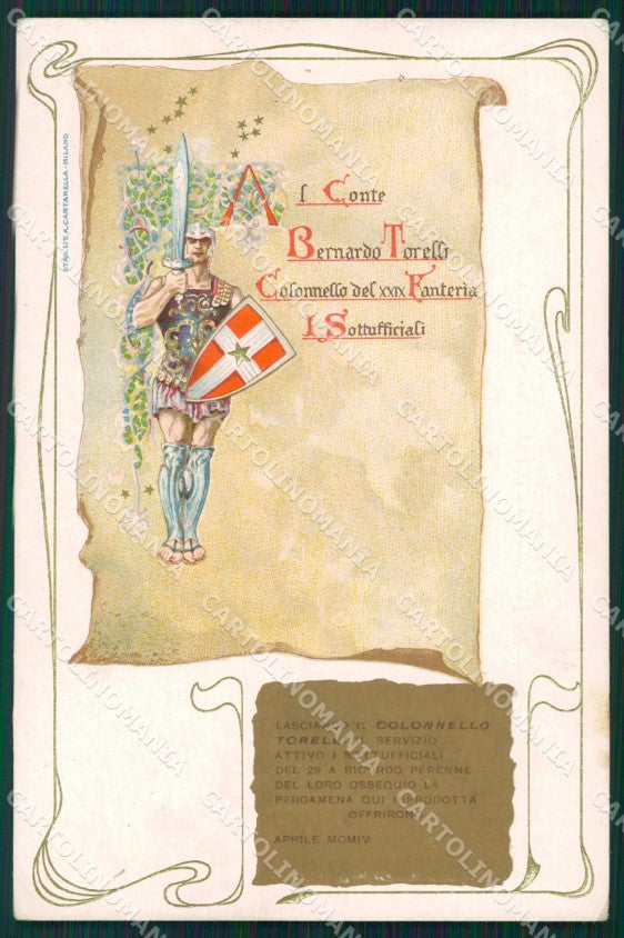 Militari 29º Reggimento Fanteria Colonnello Torelli cartolina XF0098 – fronte