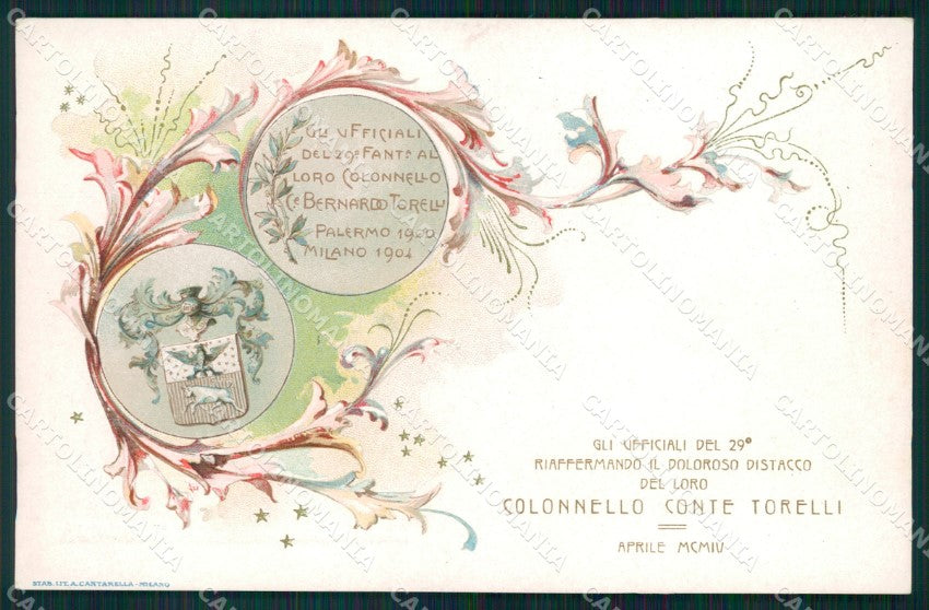 Militari 29º Reggimento Fanteria Colonnello Torelli cartolina XF0100 – fronte