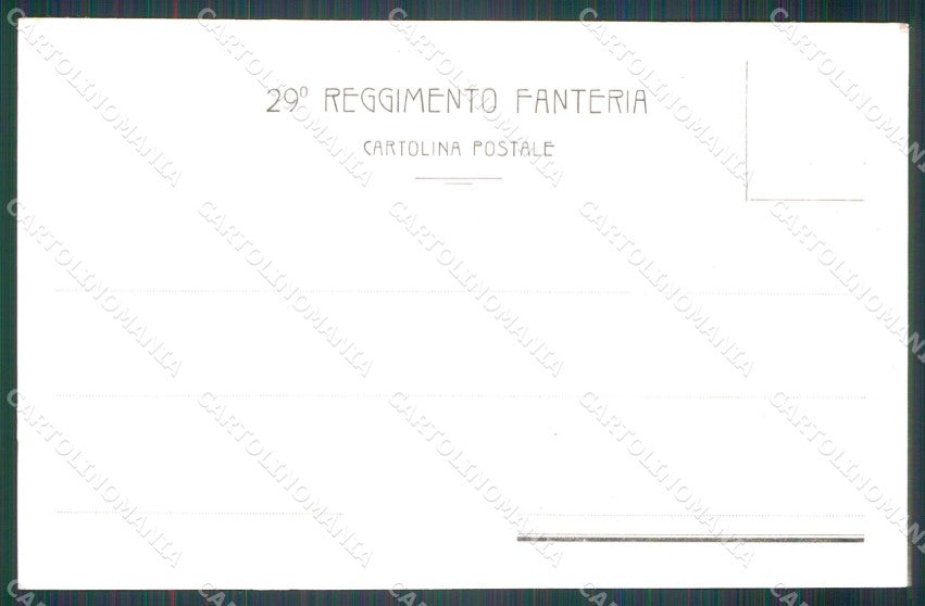 Militari 29º Reggimento Fanteria Colonnello Torelli cartolina XF0100 – retro