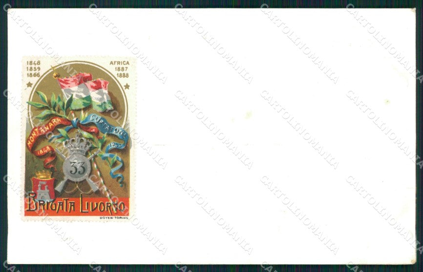 Militari 33º Reggimento Fanteria Brigata Livorno cartolina XF0106 – fronte