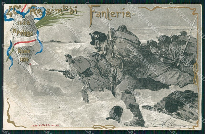 Militari 40º Reggimento Fanteria Monte Pelago cartolina XF0120 – fronte