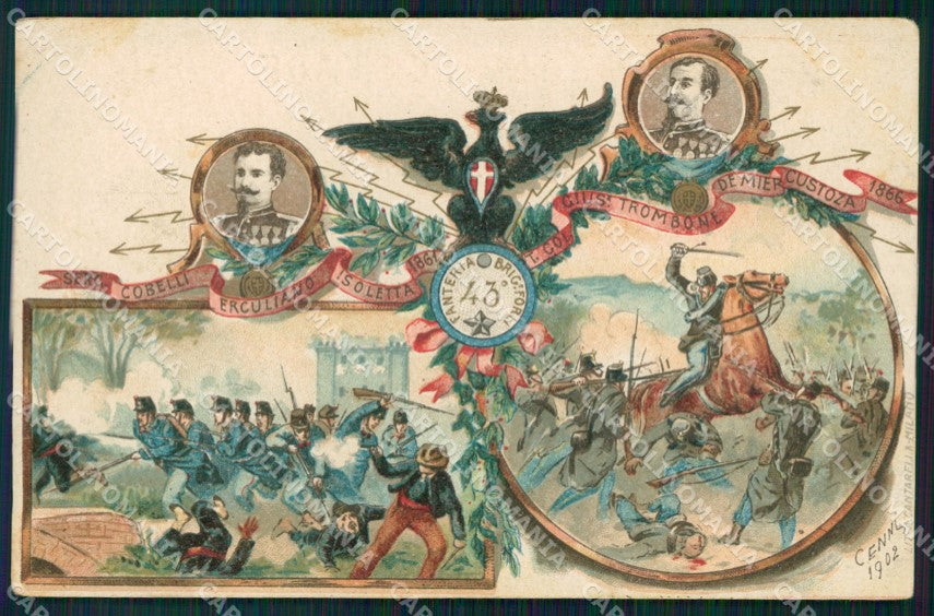 Militari 43º Reggimento Fanteria Brigata Forlì Cenni cartolina XF0127 – fronte