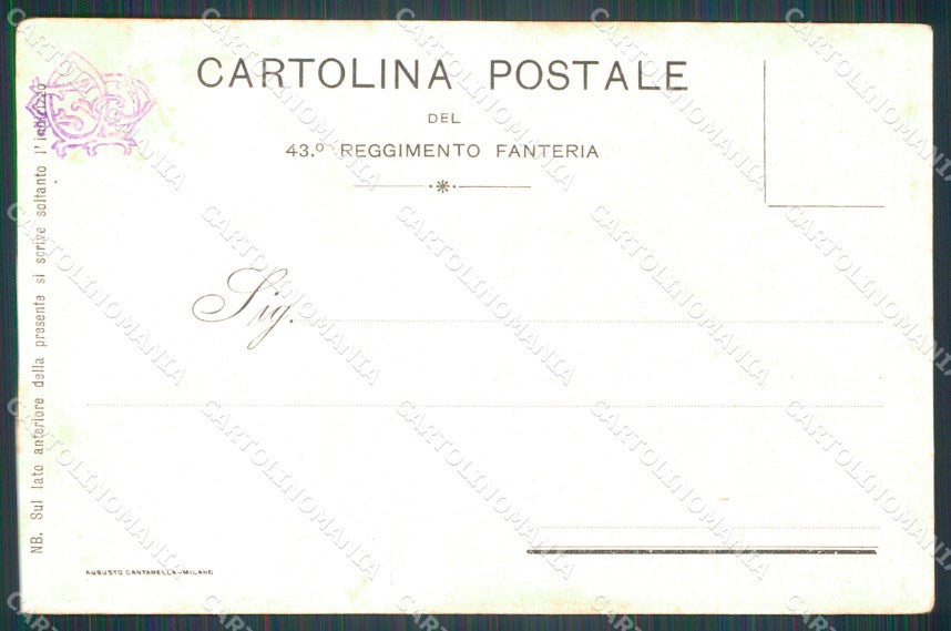 Militari 43º Reggimento Fanteria Brigata Forlì Cenni cartolina XF0127 – retro