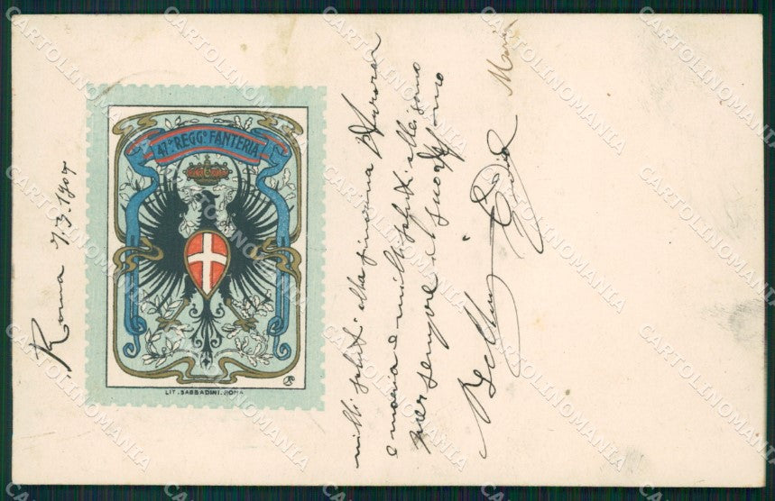 Militari 47º Reggimento Fanteria cartolina XF0130 – fronte