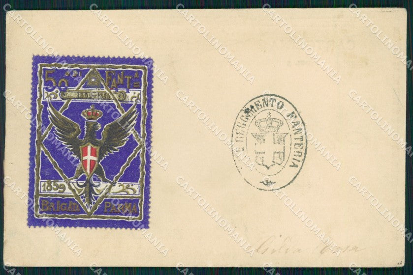 Militari 50º Reggimento Fanteria Brigata Parma cartolina XF0136 – fronte