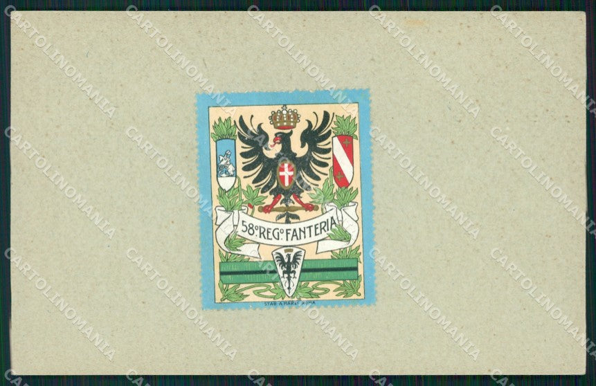 Militari 58º Reggimento Fanteria cartolina XF0154 – fronte