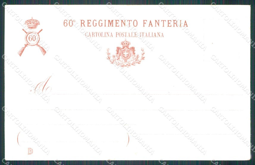 Militari 60º Reggimento Fanteria Brigata Calabria cartolina XF0163 – retro