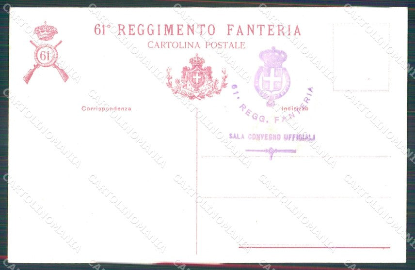 Militari 61º Reggimento Fanteria Brigata Sicilia cartolina XF0164 – retro