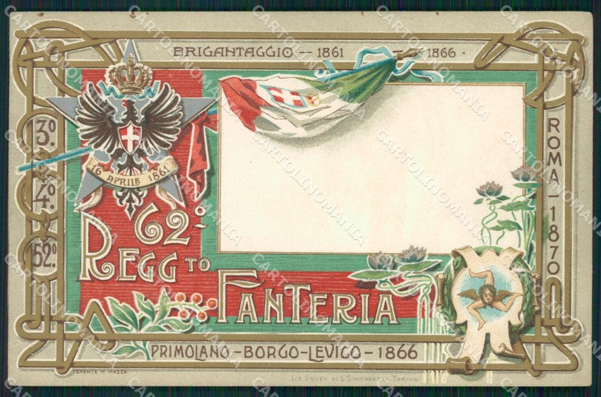 Militari 62º Reggimento Fanteria Primolano Borgo Levico cartolina XF0168 – fronte