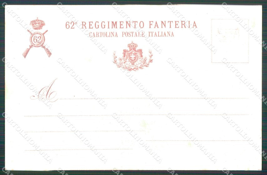 Militari 62º Reggimento Fanteria Giunchi cartolina XF0169 – retro
