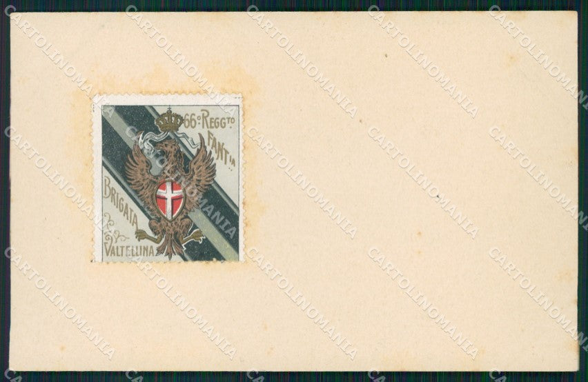 Militari 66º Reggimento Fanteria Brigata Valtellina cartolina XF0182 – fronte