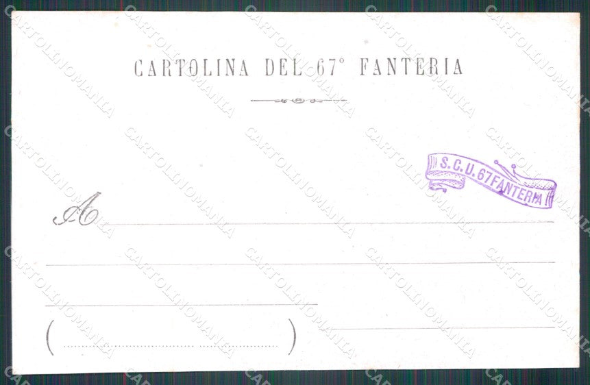Militari 67º Reggimento Fanteria II Brigata cartolina XF0184 – retro
