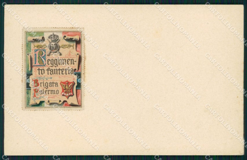 Militari 67º Reggimento Fanteria Brigata Palermo cartolina XF0186 – fronte
