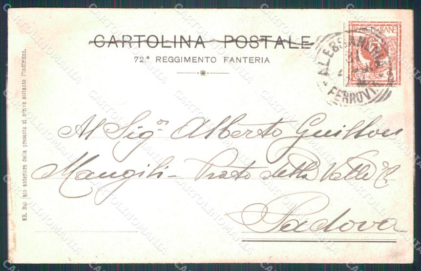Militari 72º Reggimento Fanteria ABRASA cartolina XF0201 – retro
