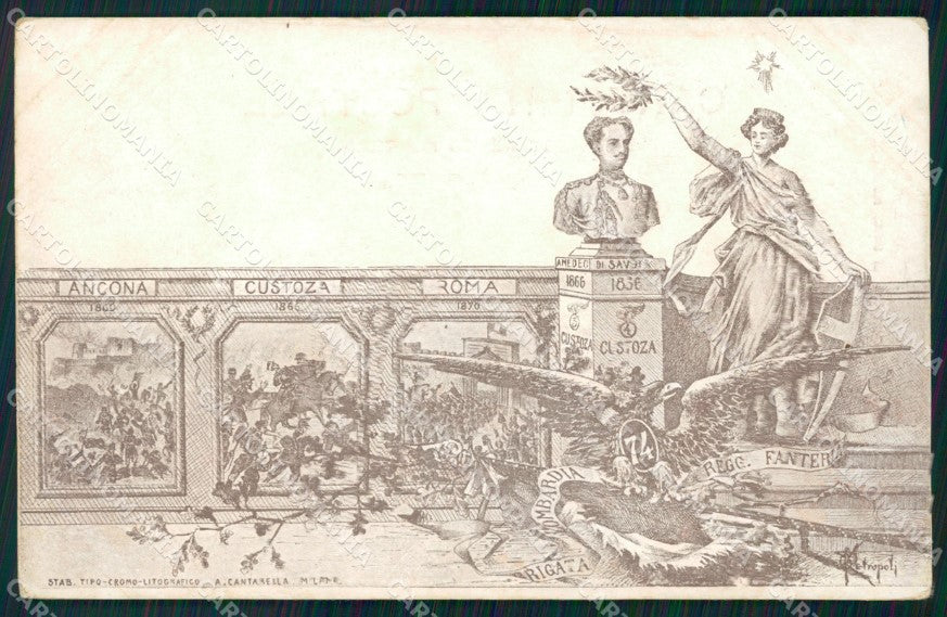 Militari 74º Reggimento Fanteria Brigata Lombardia cartolina XF0208 – fronte