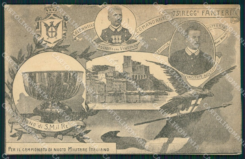 Militari 75º Regg Fanteria Campionato Nuoto Militare ABRASA cartolina XF0212 – fronte