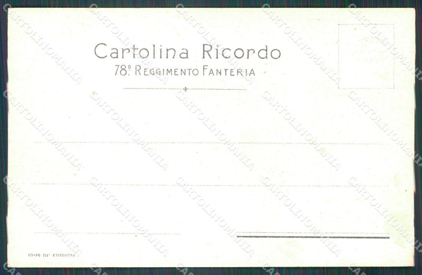 Militari 78º Reggimento Fanteria cartolina XF0218 – retro