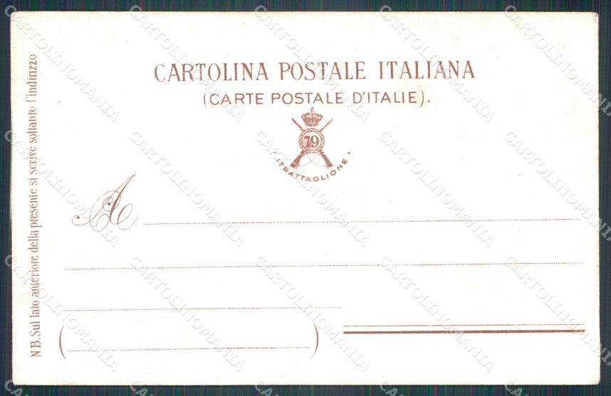 Militari 79º Reggimento Fanteria Brigata Roma I Battaglione cartolina XF0221 – retro