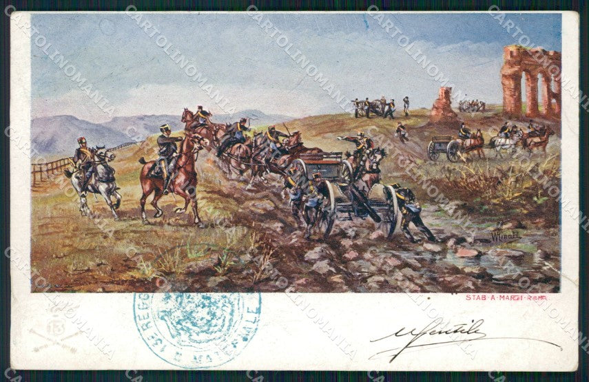 Militari 13º Reggimento Artiglieria PIEGHINE cartolina XF0231 – fronte