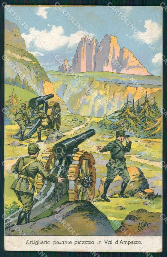 Militari Artiglieria Val d'Ampezzo FORI cartolina XF0246 – fronte