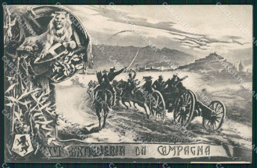 Militari 16º Reggimento Artiglieria da Campagna Brescia COLLA cartolina XF0256 – fronte