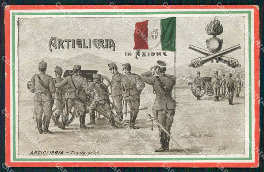 Militari Artiglieria in Azione cartolina XF0270 – fronte