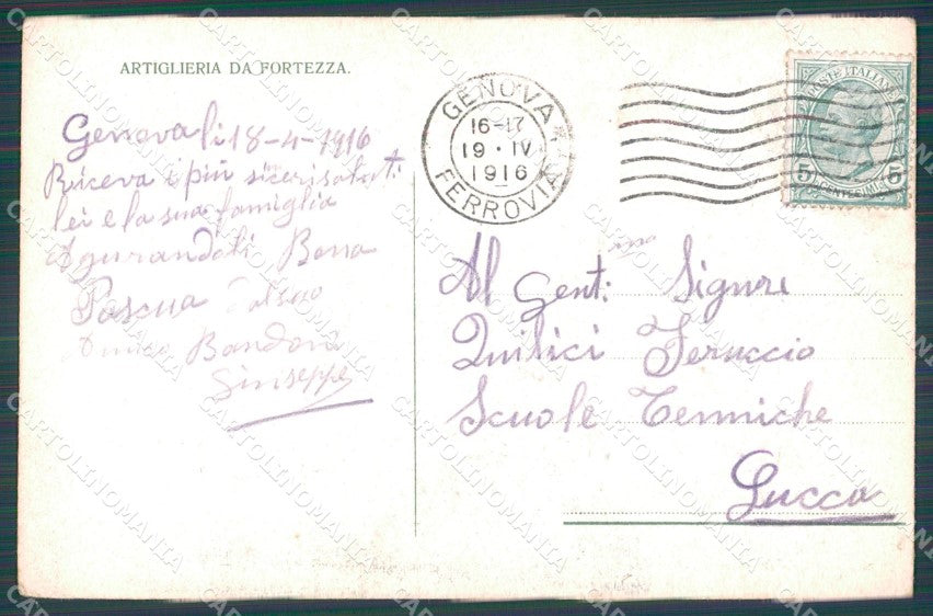 Militari Artiglieria da Fortezza ABRASA cartolina XF0271 – retro