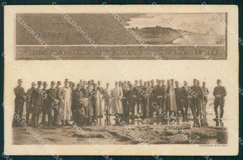 Militari V Corso Scuola Centrale di Tiro Artiglieria Nettuno cartolina XF0277 – fronte