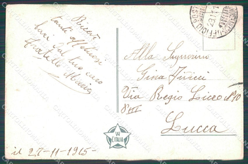 Militari Propaganda WWI Franchigia PIEGHINE cartolina XF0293 – retro