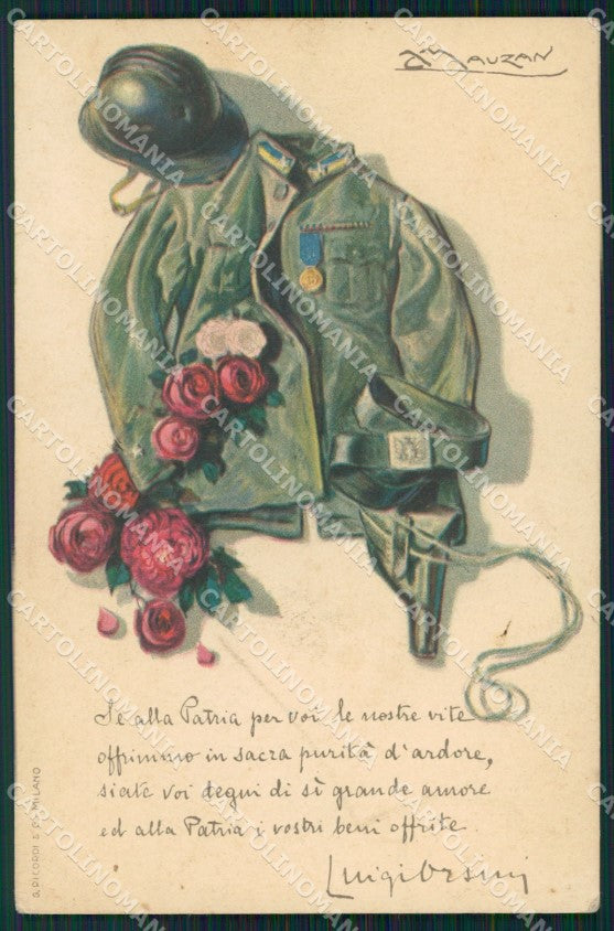 Militari WWI Prestito Mauzan cartolina XF0297 – fronte
