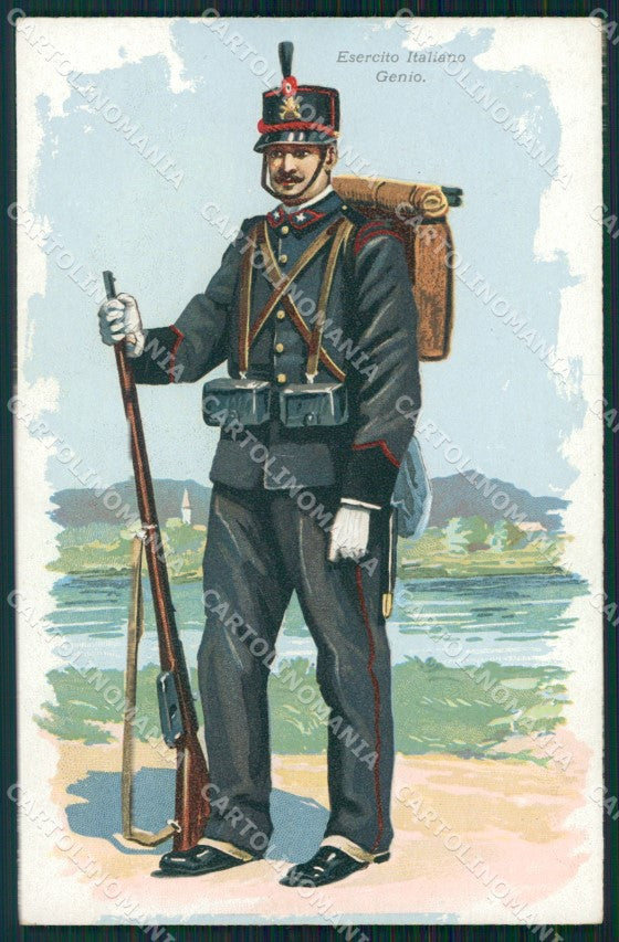 Militari Esercito Italiano Genio Uniforme cartolina XF0305 – fronte